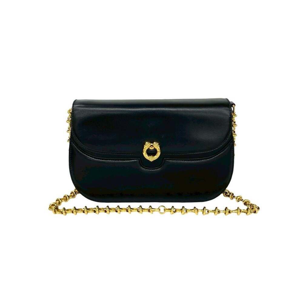 GUCCI Black Leather Shoulder Bag